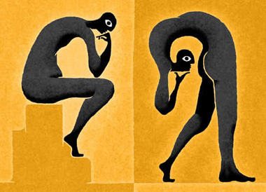 Hugsuður með haus í rassi