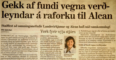 HVOR GEKK AF FUNDI VEGNA VERÐLEYNDAR, STEINUNN VALDÍS EÐA ÁLFHEIÐUR INGADÓTTIR?