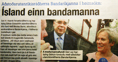 STÓÐ EKKI TIL AÐ NÝ RÍKISSTJÓRN MÓTMÆLTI ÍRAKSSTRÍÐINU?