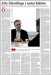 ALLA ÍSLENDINGA Í SAMA BÁTINN