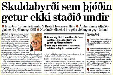 ÞAKKIR TIL EVU JOLY