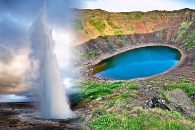 Kerið og Strokkur