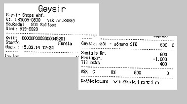 Geysir - aðgöngumiði - svunta