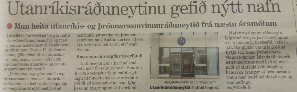 AUÐVITAÐ NÝTT NAFN ! HVÍLÍK HUGKVÆMNI !!