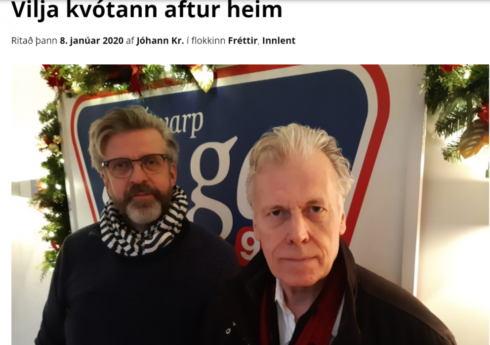 FUNDUR UM KVÓTANN Á LAUGARDAG TIL UMRÆÐU