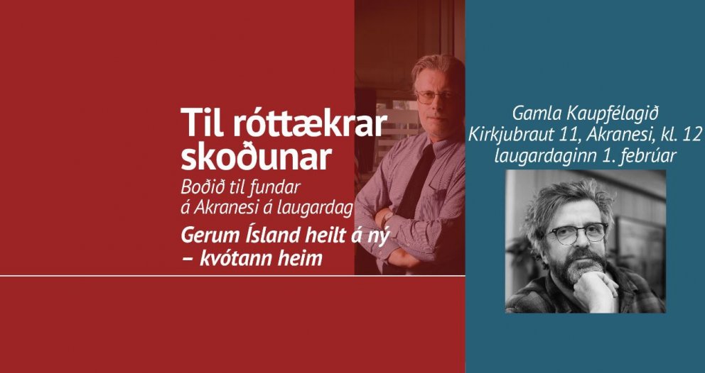 NÆSTI KVÓTAFUNDUR Á AKRANESI Á LAUGARDAG