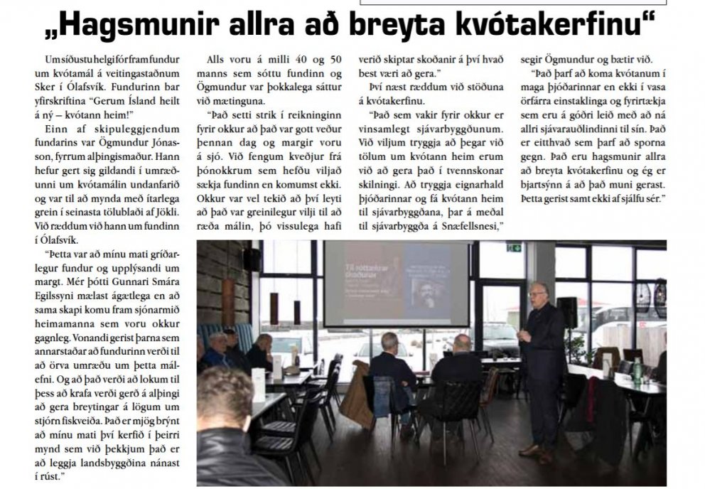 ALMANNAHAGUR AÐ FÆRA KVÓTANN HEIM