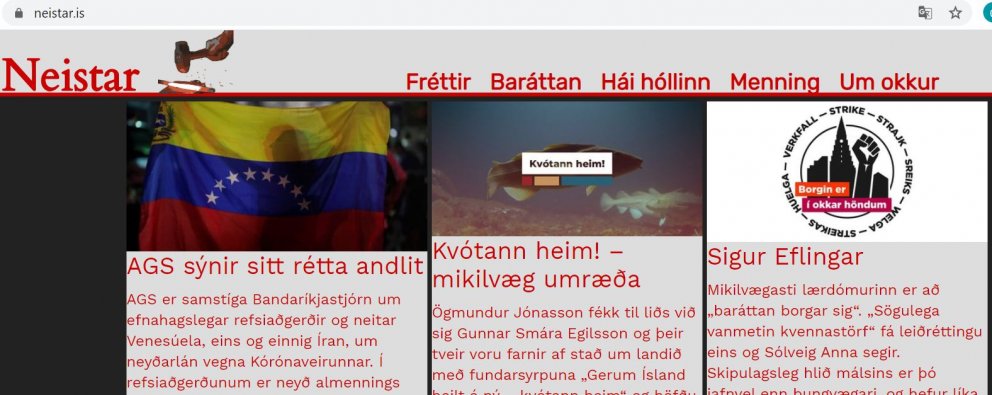 NEISTAR OG RAUTT BORÐ