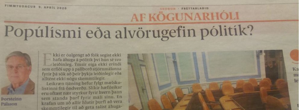 KALLAÐ EFTIR LEIÐINLEGUM STJÓRNMÁLAMÖNNUM!