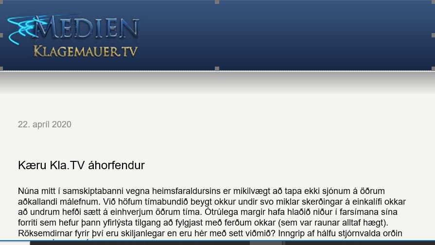 KLA TV: ATHYGLISVERÐUR MIÐILL