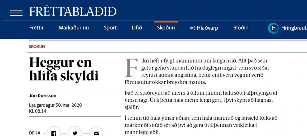 RITSTJÓRA FRÉTTABLAÐSINS ÞAKKAÐ