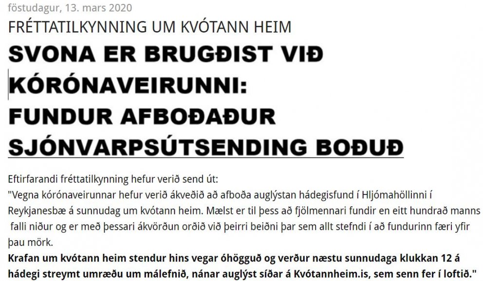 FUNDURINN SEM EKKI VARÐ – ENNÞÁ