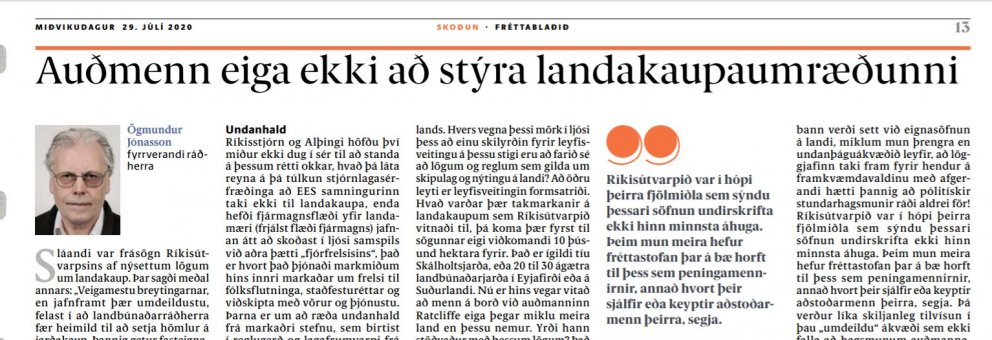 LANDAKAUPAMÁLI EKKI LOKIÐ – VARLA HAFIÐ