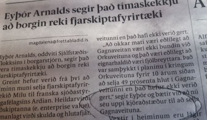 EYÞÓR MINNIR Á HVERS VEGNA EKKI Á AÐ KJÓSA SJÁLFSTÆÐISFLOKKINN