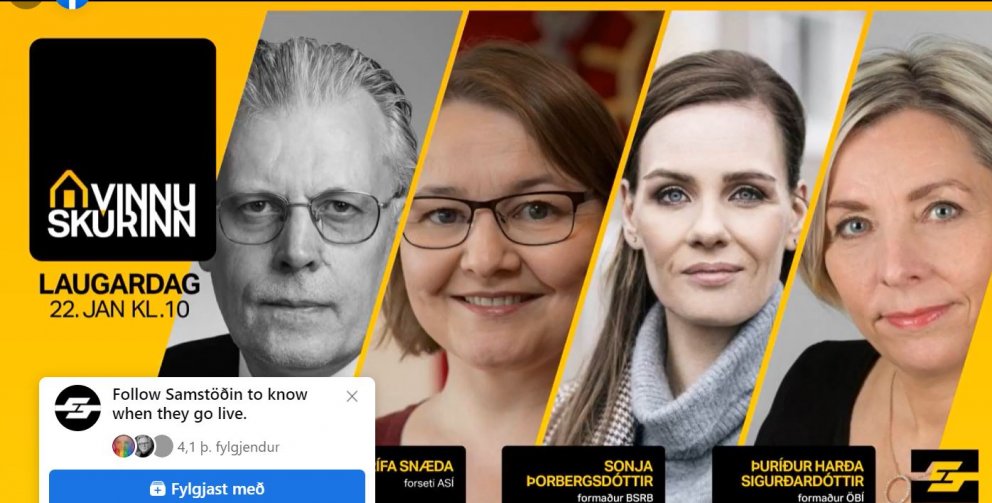 Á FUNDI Í VINNUSKÚR SAMSTÖÐVARINNAR