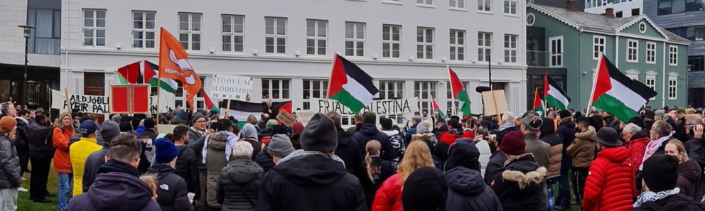 OFBELDINU Á GAZA MÓTMÆLT Á AUSTURVELLI