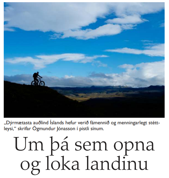 UM ÞÁ SEM OPNA OG LOKA LANDINU