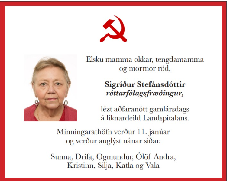 SIGRÍÐAR STEFÁNSDÓTTUR MINNST