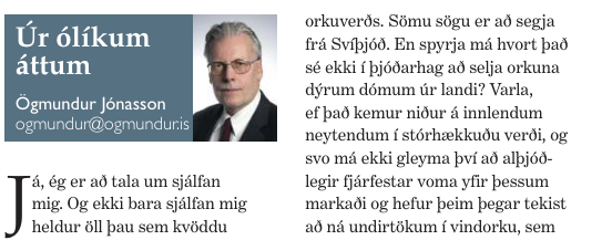 FÁBJÁNI KVEÐUR SÉR HLJÓÐS