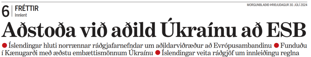 HVAÐ ÆTLA ÍSLENDINGAR AÐ KENNA ÚKRAÍNUMÖNNUM UM ESB?