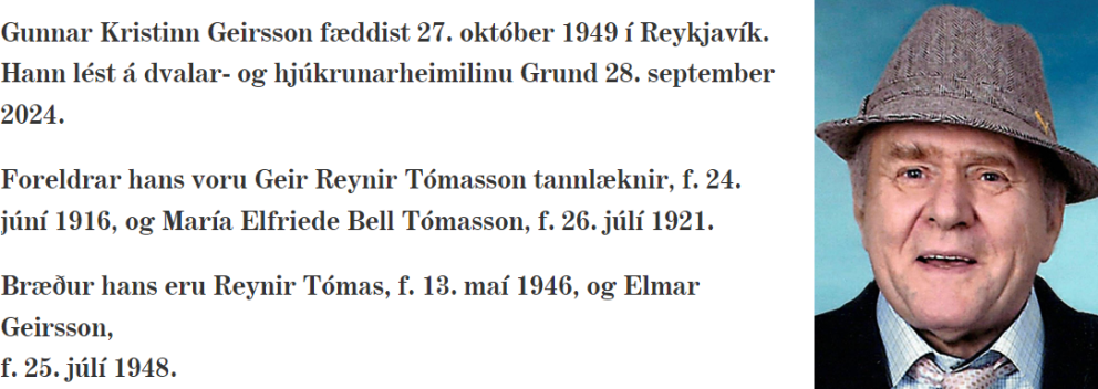 GUNNARS GEIRSSONAR MINNST