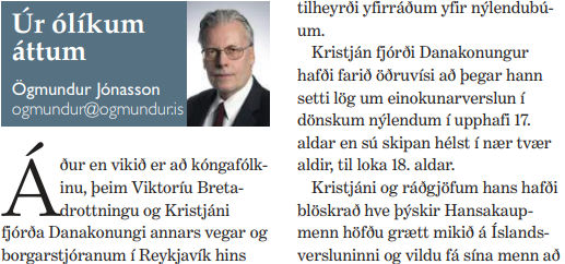 VIKTORÍA, KRISTJÁN FJÓRÐI OG EINAR BORGARSTJÓRI