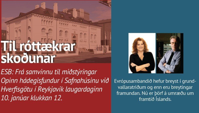 FUNDUR UM ESB NÆSTA LAUGARDAG