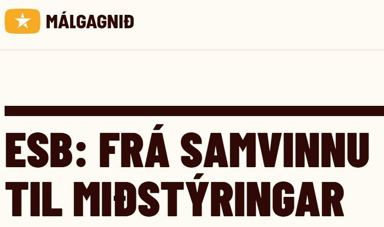 UPPTAKA AF FUNDI UM ESB: FRÁ SAMVINNU TIL MIÐSTÝRINGAR