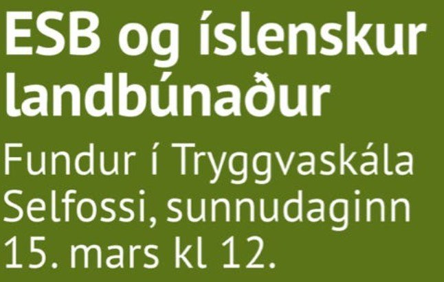 HVAÐ ESB ÞÝÐIR FYRIR ÍSLENSKA LANDBÚNAÐARFRAMLEIÐSLU