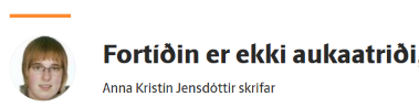 VIÐVÖRUN ÖNNU KRISTÍNAR TIL KJÓSENDA
