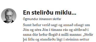EN STELIRÐU MIKLU ...