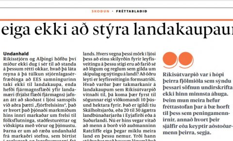 LANDAKAUPAMÁLI EKKI LOKIÐ – VARLA HAFIÐ