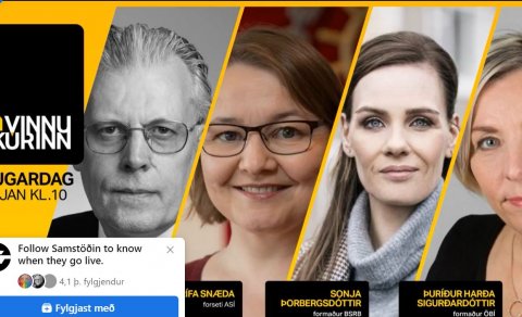 Á FUNDI Í VINNUSKÚR SAMSTÖÐVARINNAR