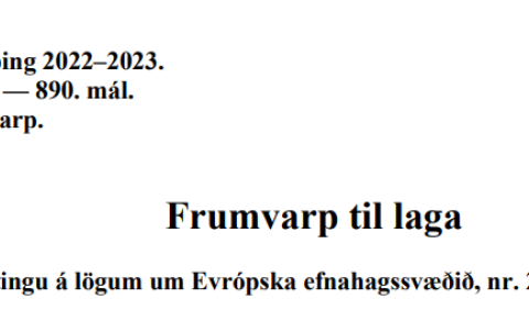 UMSÖGN UM FRUMVARP UM EVRÓPSKA EFNAHAGSSVÆÐIÐ, EES