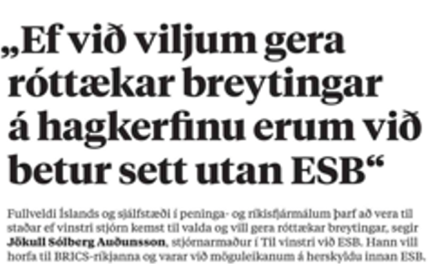 SANNFÆRANDI JÖKULL SÓLBERG!